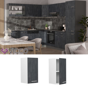 Vicco Hängeschrank R-Line Schwarz Beton Weiß 30 cm