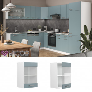 Vicco Glashängeschrank Küchenschrank R-Line Solid Weiß Blau Grau 40 cm modern