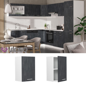 Vicco Hängeschrank R-Line Schwarz Beton Weiß 40 cm