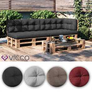 VICCO 5er Palettenkissen Set Sitzkissen Rückenkissen Palettenmöbel PU Schaum