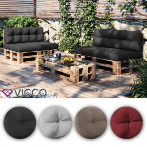 VICCO Palettenkissen Set Sitzkissen + Rückenkissen Palettenmöbel  PU Schaum